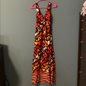 Long Multi Criss Cross Back Maxi Dress